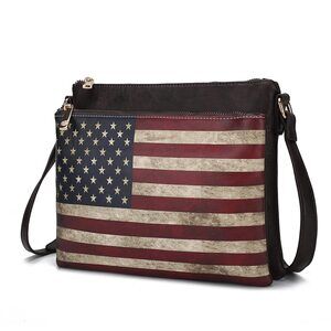 3985 American Flag Design Crossbody Bag , Patriotic Handbag American Pride